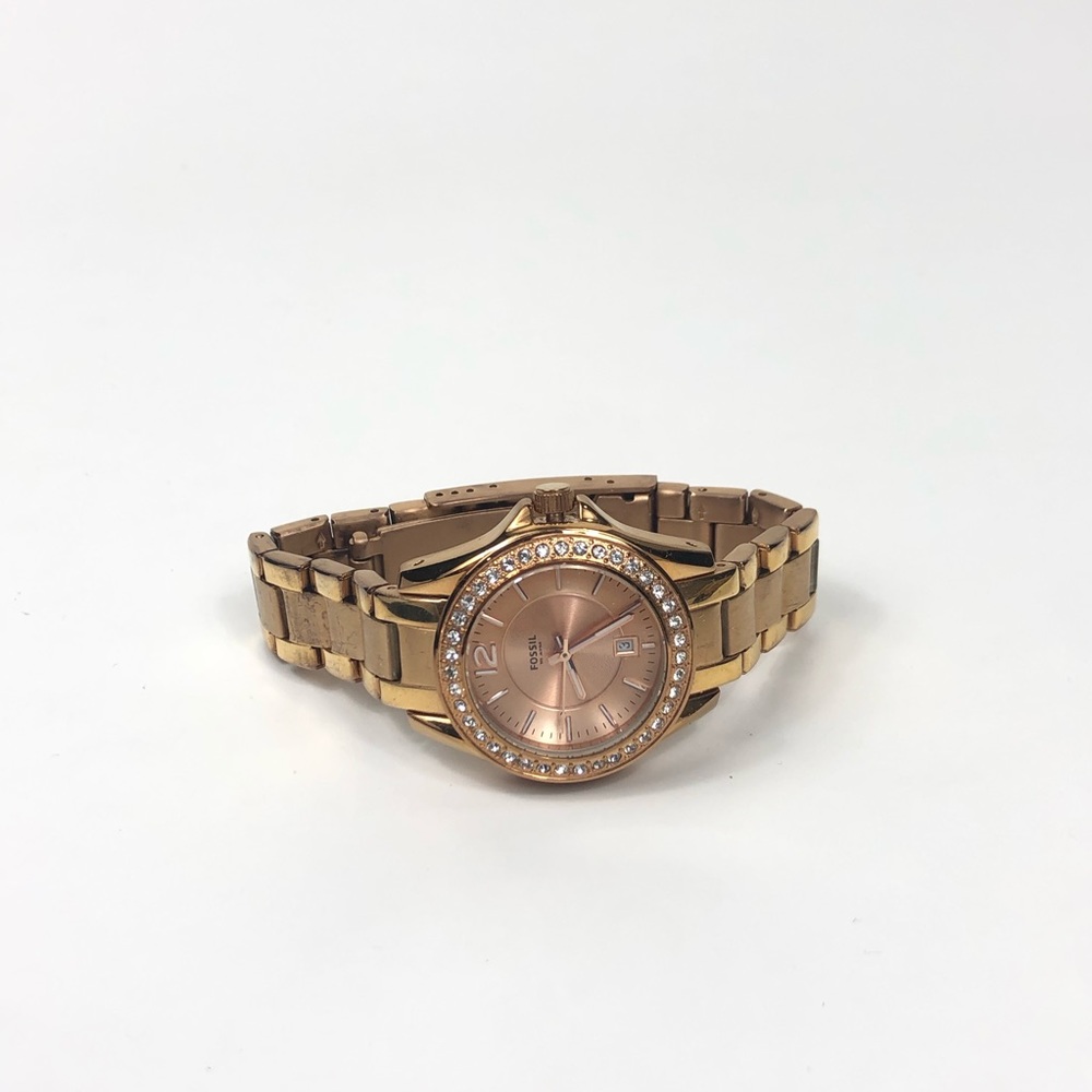 Gold, diamond, and rose gold watch